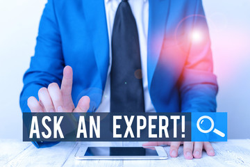 Writing note showing Ask An Expert. Business concept for confirmation that have read understand and...