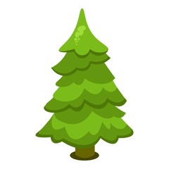 Stylized Cartoon Fir tree, green color design for video game or landscape.