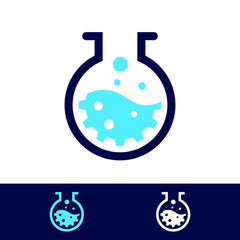 Lab logo design with using chemical bottle icon logo design vector template