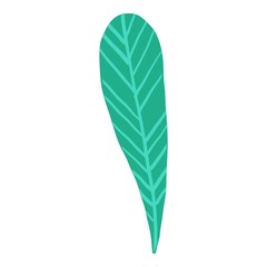 Long tropical leaf icon. Cartoon abstract vector icon for web design isolated on white background.