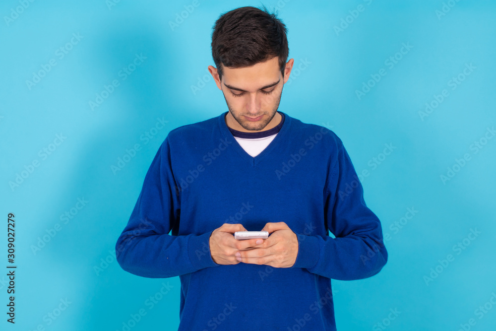 Wall mural isolated young man with expressions