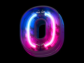  Ultraviolet neon futuristic font.