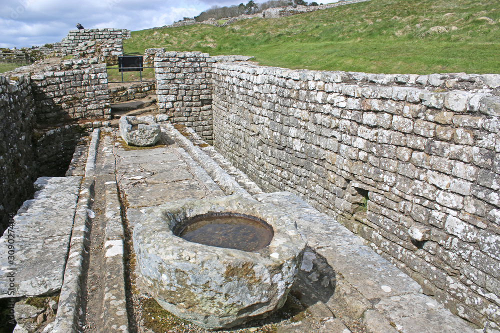 Poster roman remains at housesteads, northumberland