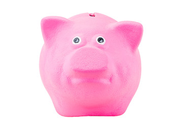 pink piggy bank on a white background isolated