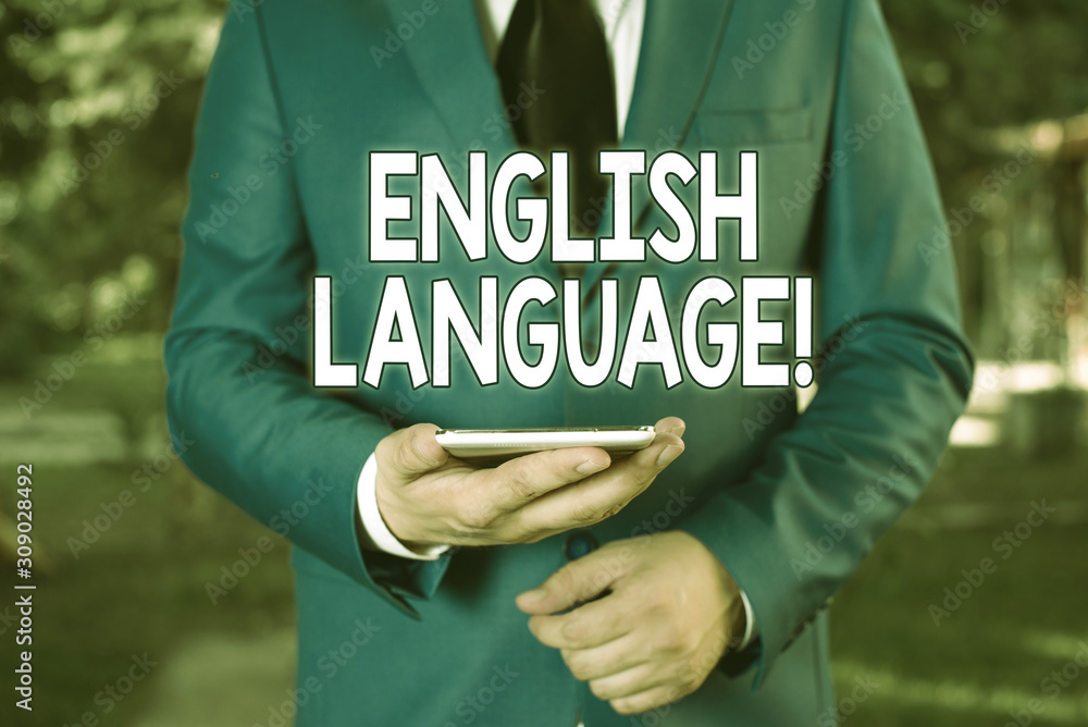 Poster conceptual hand writing showing english language. concept meaning third spoken native lang in world 