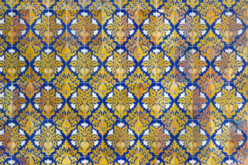 SEVILLE, SPAIN - OCTOBER 28, 2014: The detail of tiled  wall of the Plaza de Espana (1920s).