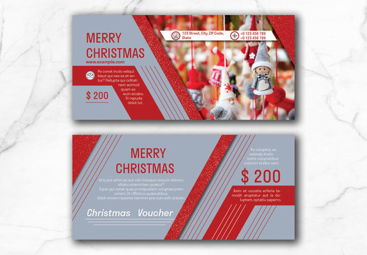 Christmas Voucher Layout with Red Accents