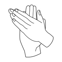 Hands clapping icon, flat design