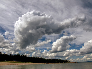 clouds over the lake, åre. jämtland, sweden, sverige, norrland
