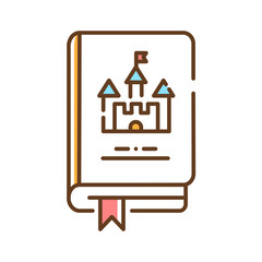 Fairy tail color line icon. ollection of fictional and magic stories for children. Pictogram for web page, mobile app, promo. UI UX GUI design element. Editable stroke.