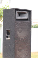 Close Up Of A Big Black Sound Box