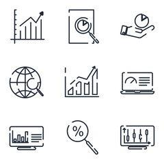 Data Analysis set icon template color editable. Data Analysis pack symbol vector sign isolated on white background icons vector illustration for graphic and web design.