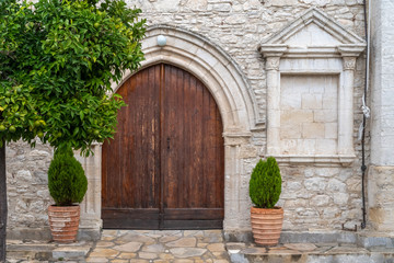Fototapeta na wymiar Entrance to the Cypriot church.