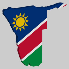 Fototapeta premium Namibia Map Flag Vector 3D illustration Eps 10