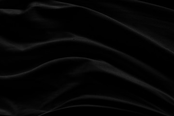 soft fabric abstract dark smooth curve decorative black background. Chacoal textile modern style full frame