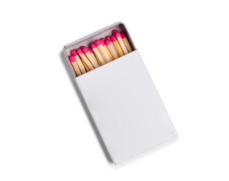 Box of matches on white background isolation, top view