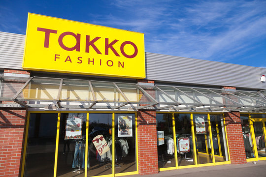 BURG / GERMANY - NOVEMBER 13, 2016: Branch from TAKKO fashion shops. TAKKO is one of the largest German textile traders with over 1,900 branches in Germany and other European countries.