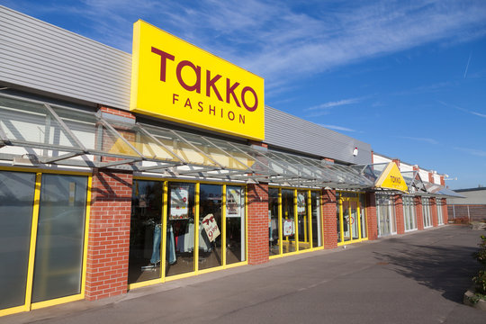 BURG / GERMANY - NOVEMBER 13, 2016: Branch from TAKKO fashion shops. TAKKO is one of the largest German textile traders with over 1,900 branches in Germany and other European countries.
