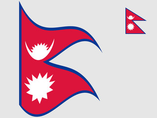 Wave Nepal Flag Vector illustration Eps 10