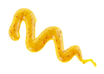 Mustard sauce on a white background