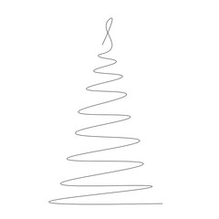 Christmas tree on white background, vector illustration	