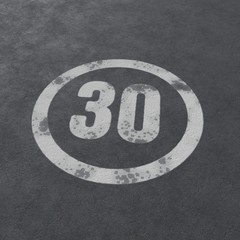 Fototapeta premium 30 speed limit. Sign painted on asphalt. 3d illustration
