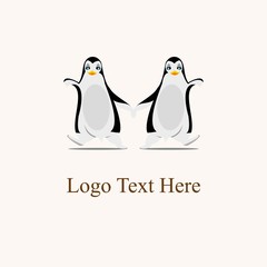 happy pinguin logo vector