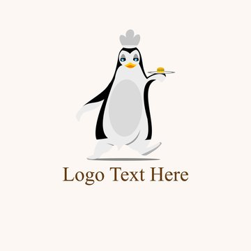 chef pinguin logo vector