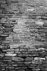 black and white brick old wall as a template for design. Trendy concept, space for text 