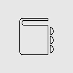 Fototapeta premium Book vector icon. Lined flat sign for mobile concept and web design. books glyph icon. Symbol, logo illustration. Vector graphics