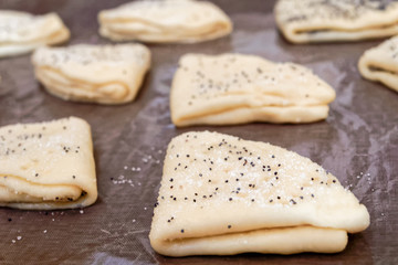 raw homemade cookies on the oven-tray