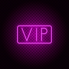 Vip, reward vector icon. Element of simple icon for websites, web design, mobile app, info graphics. Pink color. Neon vector on dark background