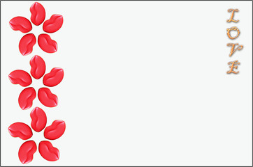 Gingerbread red lips on Valentine's Day. White background