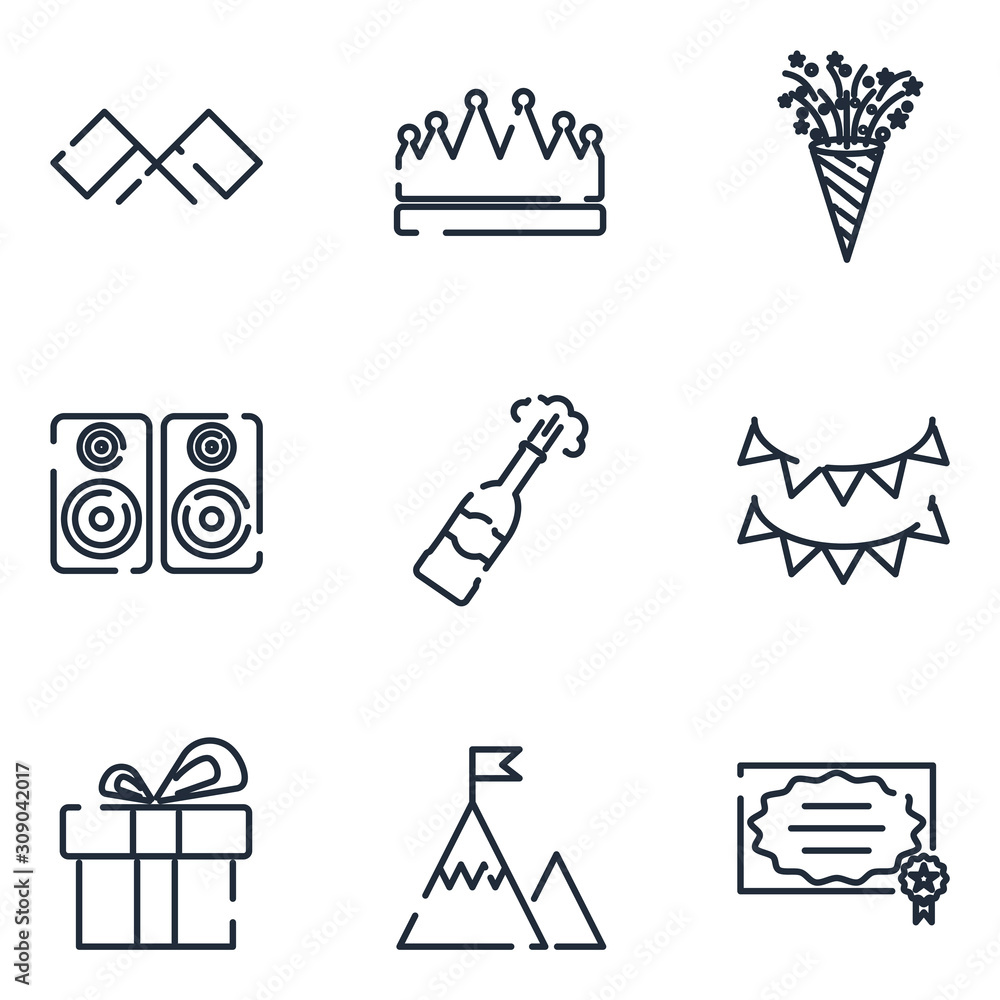 Leinwandbilder premium succes set icon template color editable. party pack symbol vector sign isolated on white bac