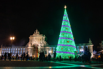 Cityscape of the Christmas Lights (Lisbon, Portugal)