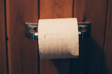 Toilet Paper on Vintage Metal Holder