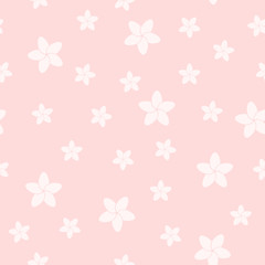Vector seamless floral pattern with frangipani. Cute design for wrapping, wallpaper, textile