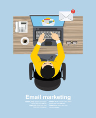 Email illustration. Sending or receiving email concept illustration. flat design. Email marketing.