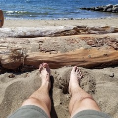 feet on the beach