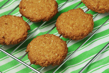 Fresh-baked cookies ready in the table