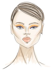 woman beauty face fashion sketch