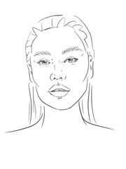 woman beauty face fashion sketch