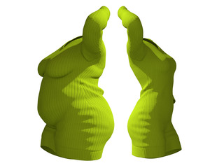 Conceptual fat overweight obese female sweater dress vs slim fit healthy body after weight loss or diet thin young woman isolated. A fitness, nutrition or fatness obesity health shape 3D illustration