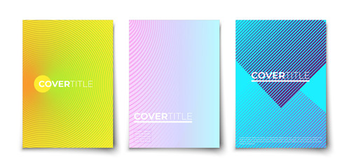 halftone gradient covers  with geometric pattern. 