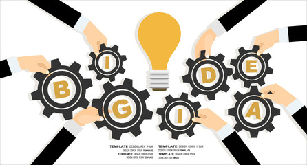 Flat design illustration concepts for big idea, marketing, brainstorming, business, analysis,company strategy, project management. Concept for web banner and promotional material.