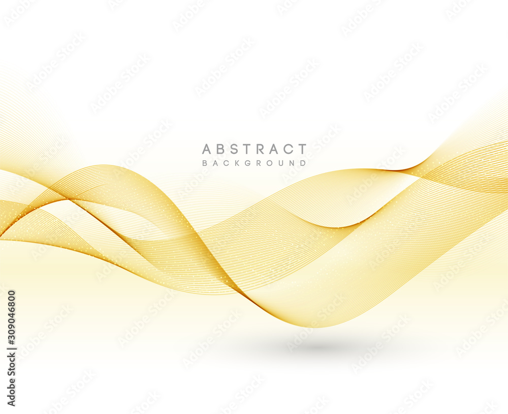 Poster Gold color abstract transparent wave design element