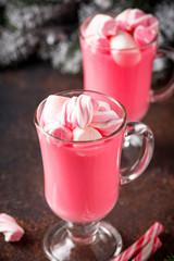 Ruby hot chocolate or pink cocoa