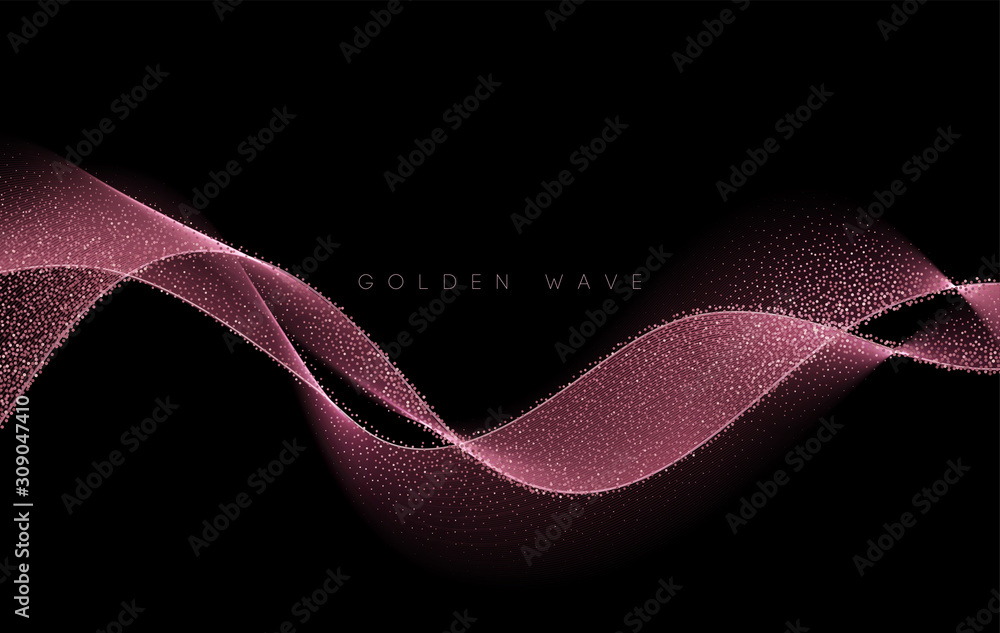 Aufkleber abstract shiny color gold wave design element