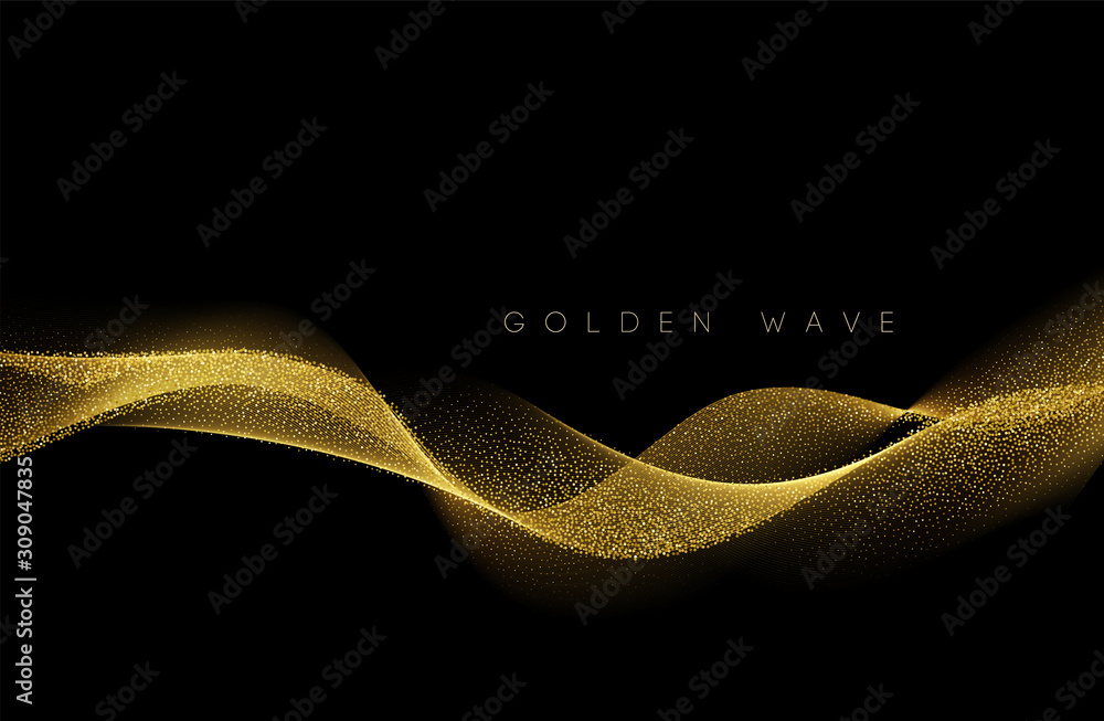 Aufkleber abstract shiny color gold wave design element