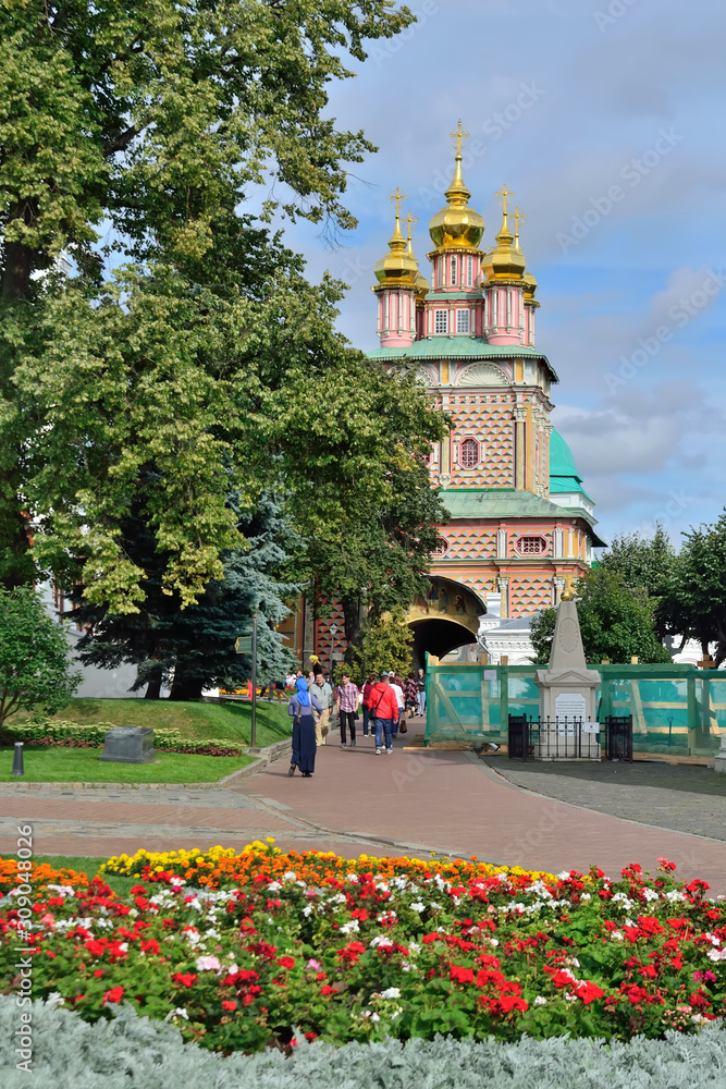 Sticker Sergiev Posad, Moscow region, Russia - August 15, 2019: Trinity-Sergiev Lavra, Church of the Nativity of St. John the Baptist